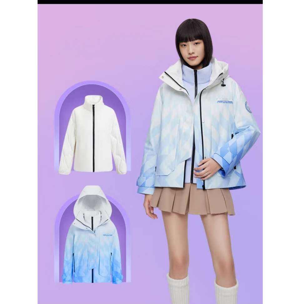 PLUS會員：波司登冬季羽絨服女90鵝絨寬松版型連帽保暖商場同款外套B20143782