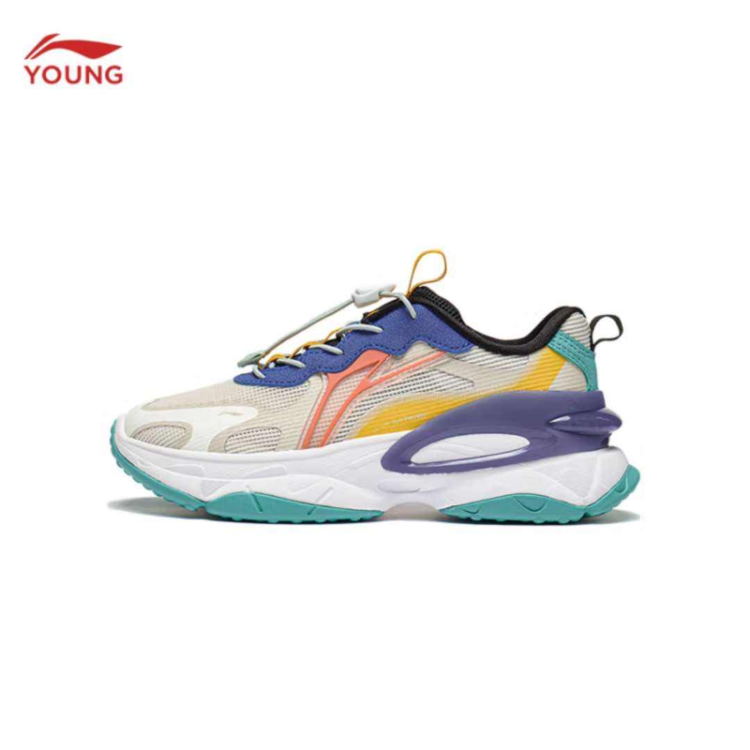 PLUS：李寧 LI-NING 兒童運(yùn)動(dòng)鞋 春夏款熒火2.0減震回彈休閑鞋