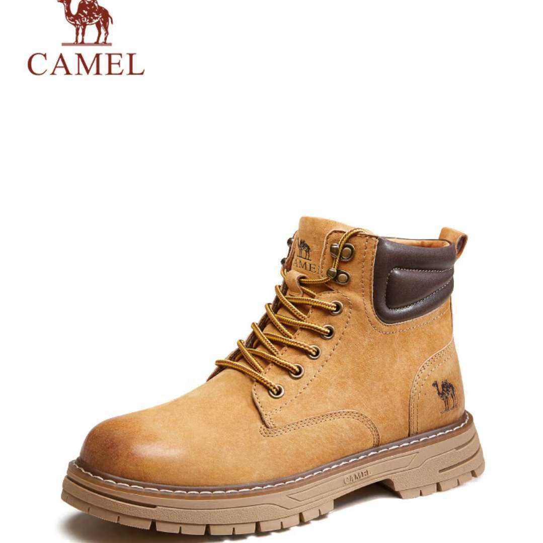 PLUS 會員： 駱駝（CAMEL）休閑增高厚底戶外工裝男士大黃靴 G13W076024