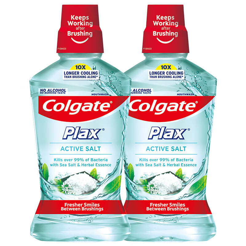 21日0點、PLUS會員：Colgate 高露潔 清新鹽爽漱口水 500ml*2