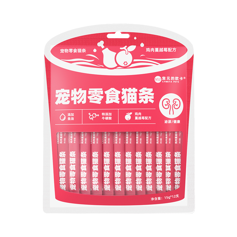 寵元的歐卡 貓條0膠0淀0誘貓條功能型寵物零食 15g*12支