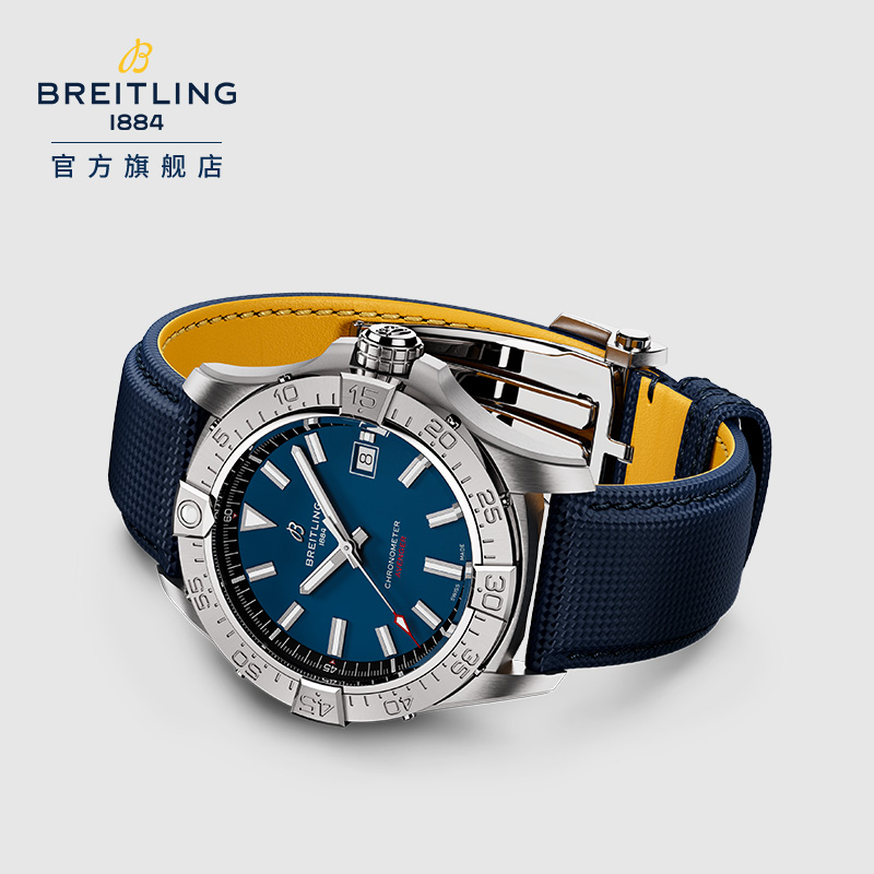 BREITLING 百年靈 復(fù)仇者自動機械腕表男士手表藍色42瑞士機械表 藍色鋼帶42-折疊扣