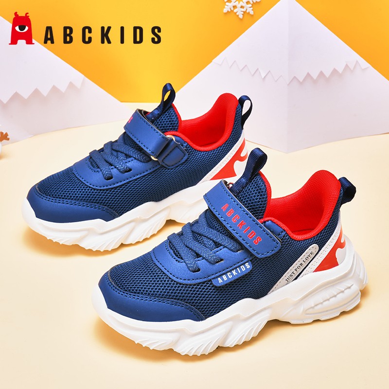 限移動(dòng)端：ABCKIDS ABC KIDS童鞋男童鞋子2024秋季新款兒童運(yùn)動(dòng)鞋網(wǎng)面兒童跑鞋時(shí)尚潮流女童鞋 雙網(wǎng)春秋款深蘭紅