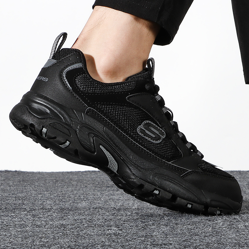 88VIP會員：SKECHERS 斯凱奇 男鞋 運動鞋舒適休閑鞋減震跑步鞋999873-BBK