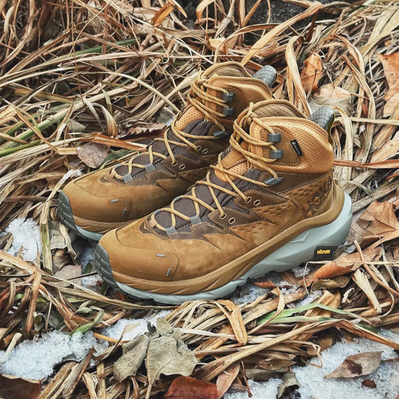 HOKA ONE ONE 男款明星同款卡哈2防水皮革KAHA2 GTX中幫減震徒步鞋1123155-HLY 蜜色/麥青色 1123155_HLY 42.5
