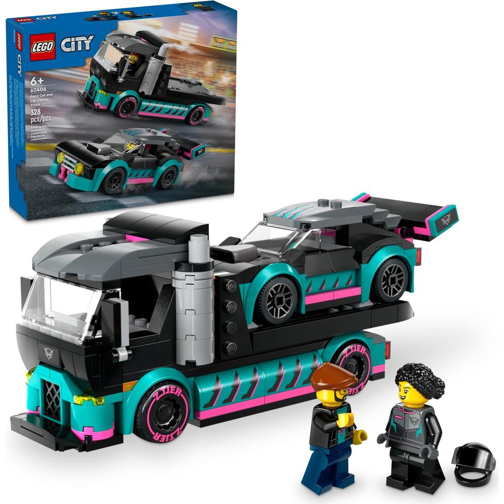 LEGO 樂高 City城市系列 60406 賽車與汽車運(yùn)輸車