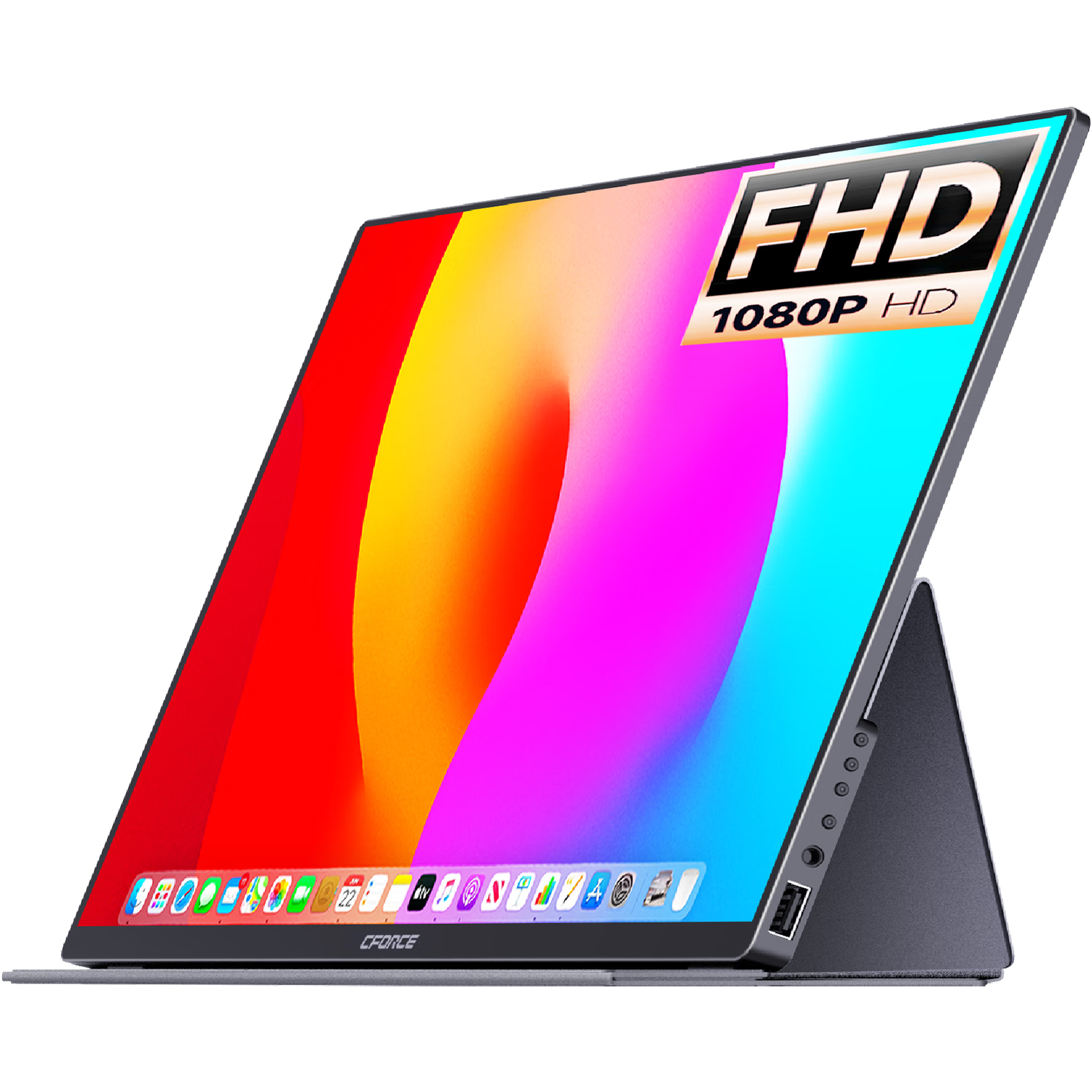 限地區、plus:CFORCE 15.6英寸4K顯示器副屏OLED擴展CF系列 【FHD皮套款】CF011X大師級畫面調色 HDR 低藍光 15英寸
