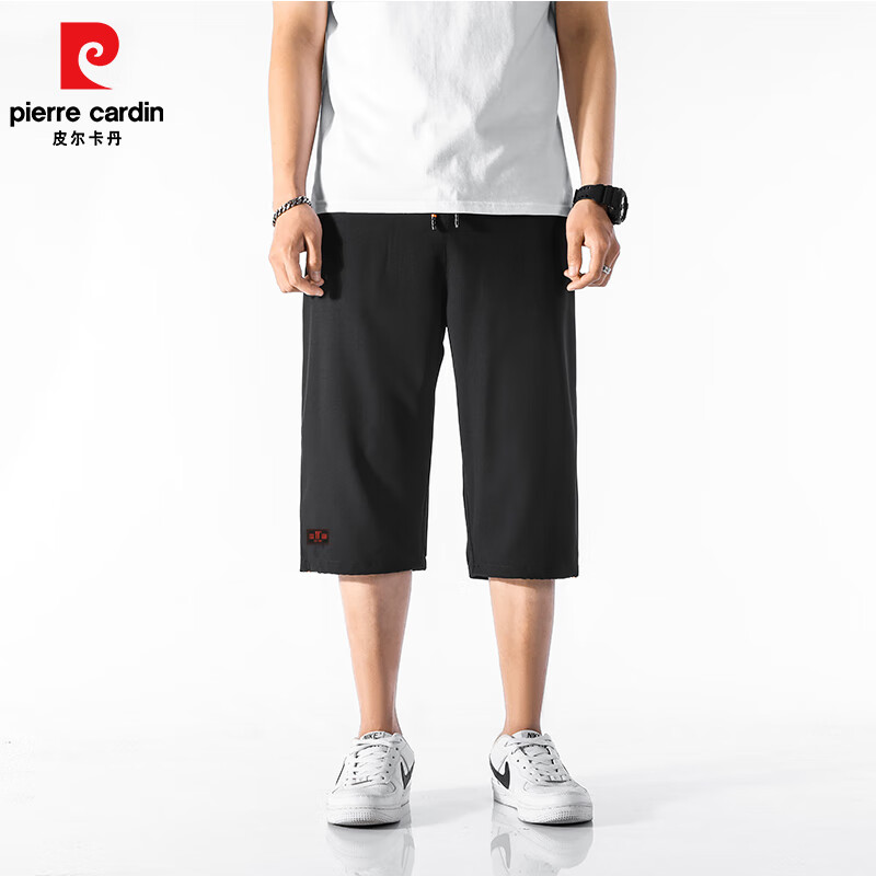皮爾卡丹 七分休閑短褲 黑色