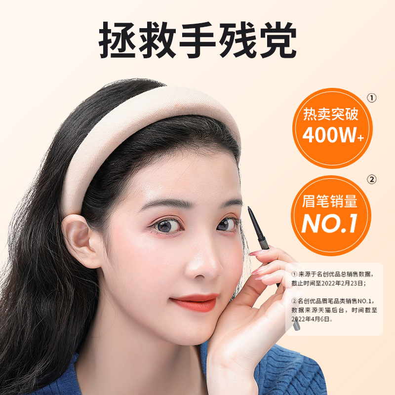 88VIP會員：名創優品 1.5毫米超細自動眉筆2支防水防汗不暈染自然持久