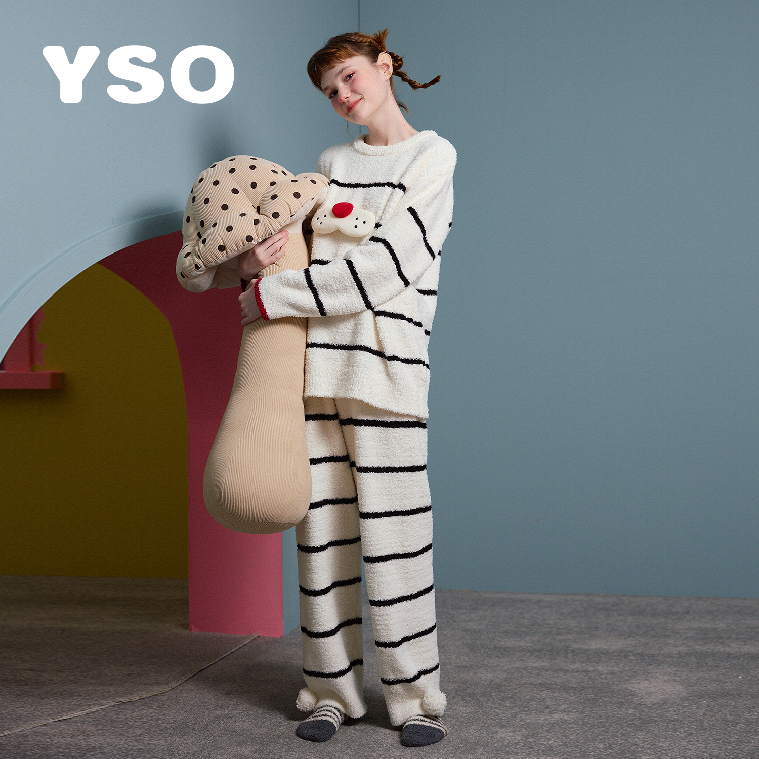 YSO 酷貓系列 女士雪尼爾睡衣 323426211399A