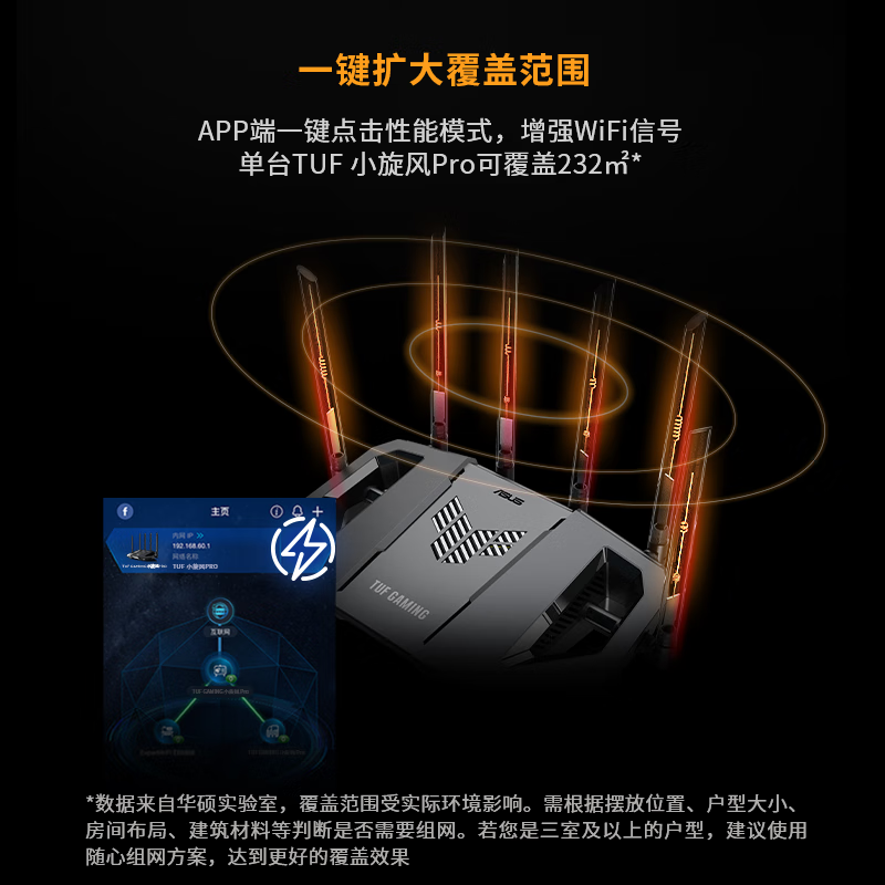 華碩 ASUS TUF小旋風(fēng)Pro BE6500 家用無(wú)線(xiàn)千兆路由器 WiFi7