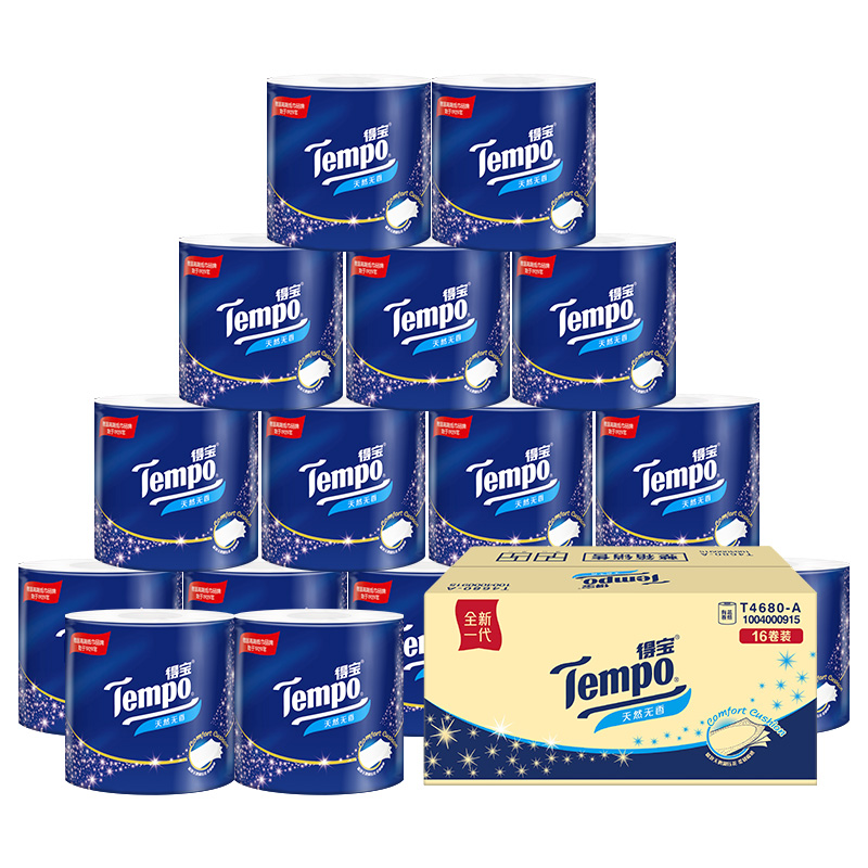 得寶 Tempo 有芯卷紙 4層*160g*16卷 天然無(wú)香
