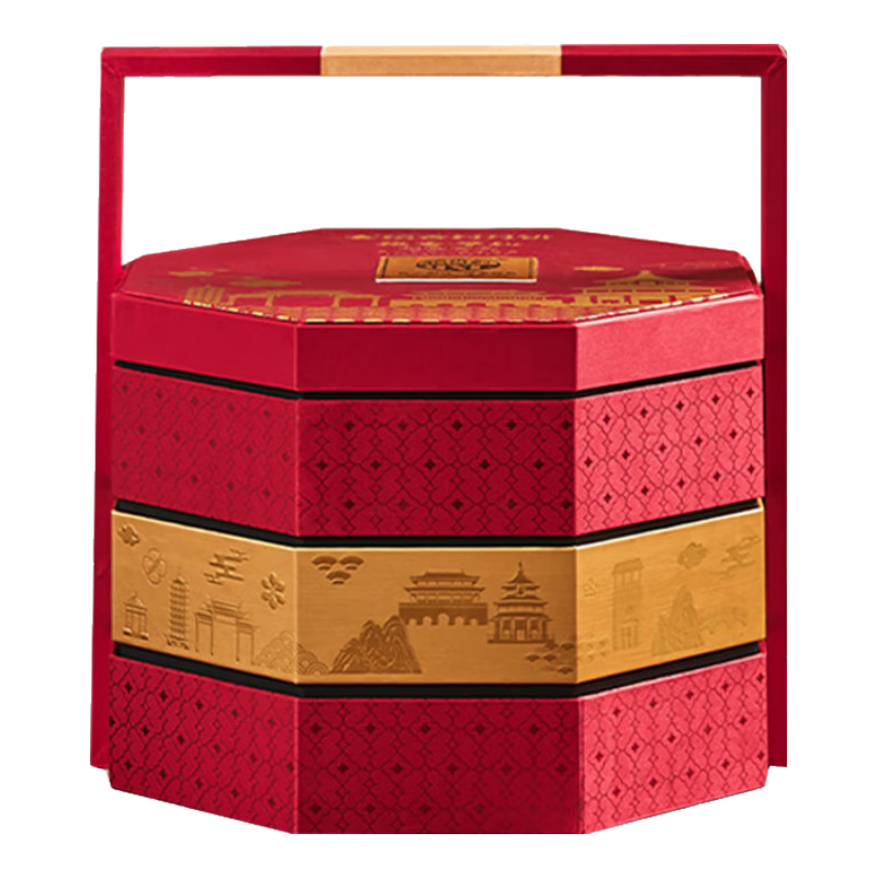 稻香村 月餅 三層禮盒 食盒稻香華禮1500g