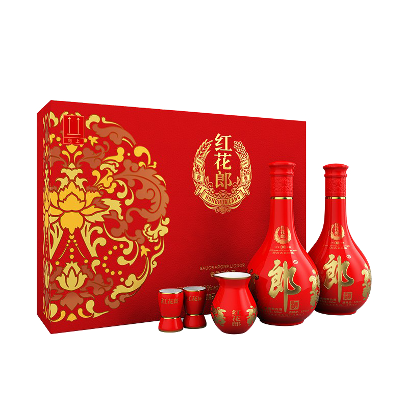 郎酒 紅花郎10 醬香型白酒 53度 500ml*2瓶 禮盒裝【送禮禮物】 53度 500mL 2瓶 禮盒