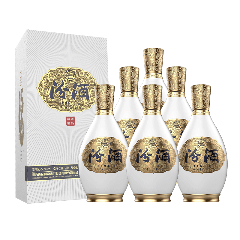 預(yù)售：汾酒 1500 清品 53度 清香型白酒 500ml*6瓶 整箱裝