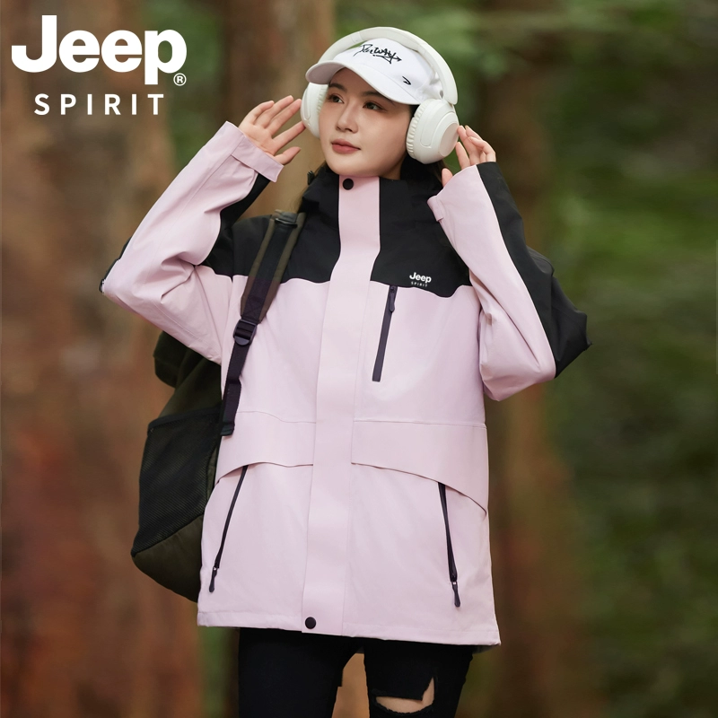 JEEPSPIRIT戶外運(yùn)動(dòng)沖鋒衣女防風(fēng)登山服