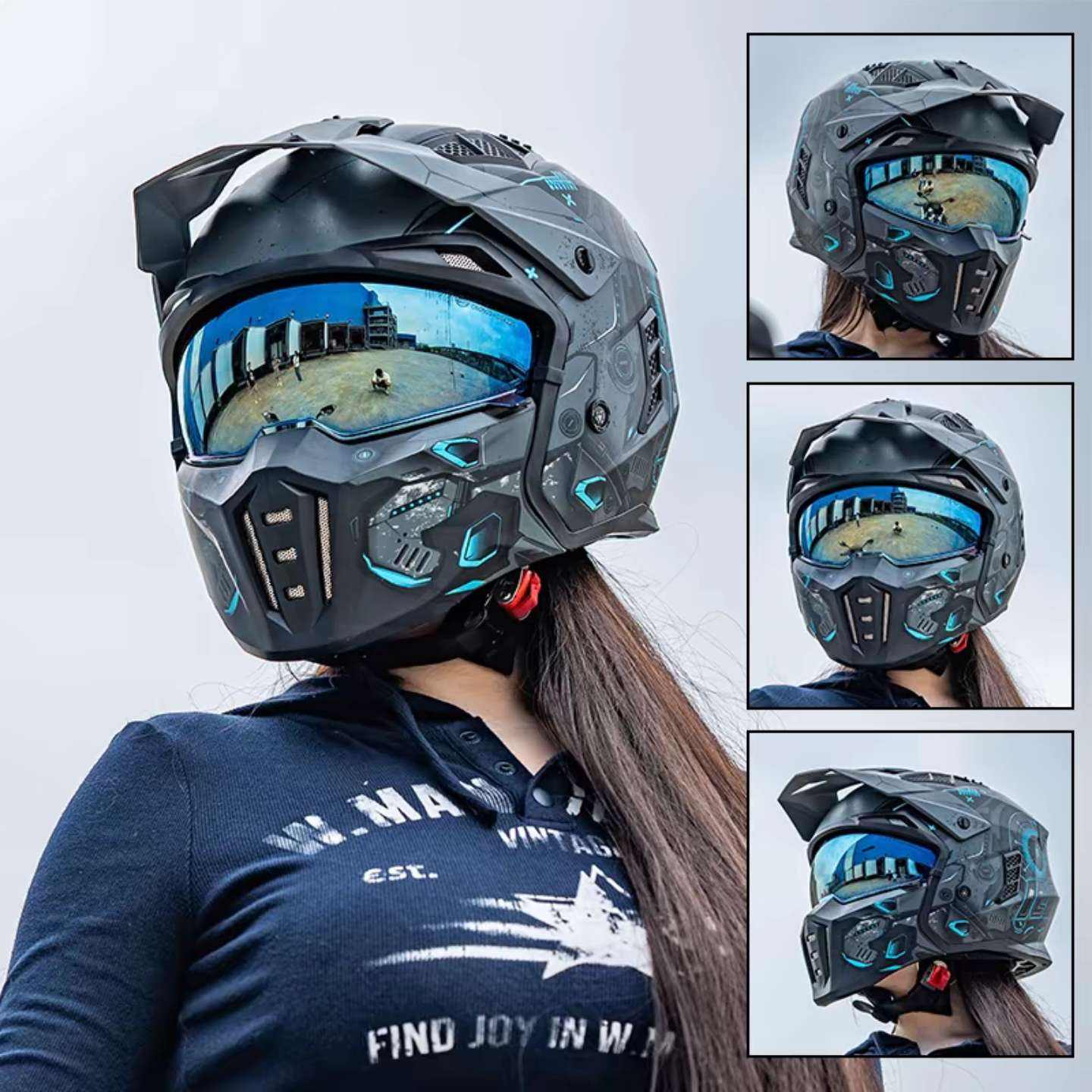 北美知名頭盔品牌，ILM Z302 摩托車頭盔 多色 贈相機支架+彩色鏡片+面罩