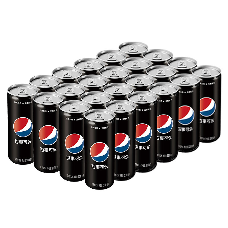 pepsi 百事 可樂無糖原味青檸美年達(dá)碳酸飲料330ml*24罐