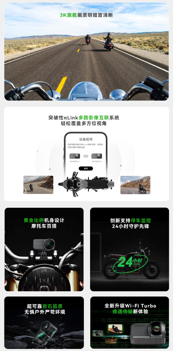 DDPAI 盯盯拍 摩托車記錄儀 RANGER M1 贈128G內存卡
