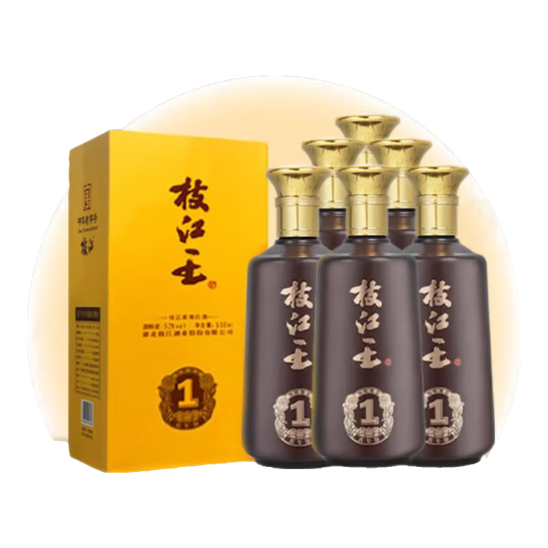 枝江【中華老字號】真年份1 52度濃香型白酒 純糧食酒 42﹪vol 500mL 6瓶