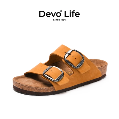 再降價、百億補貼：DevoLife 軟木拖鞋休閑防滑復古文藝日系 56523