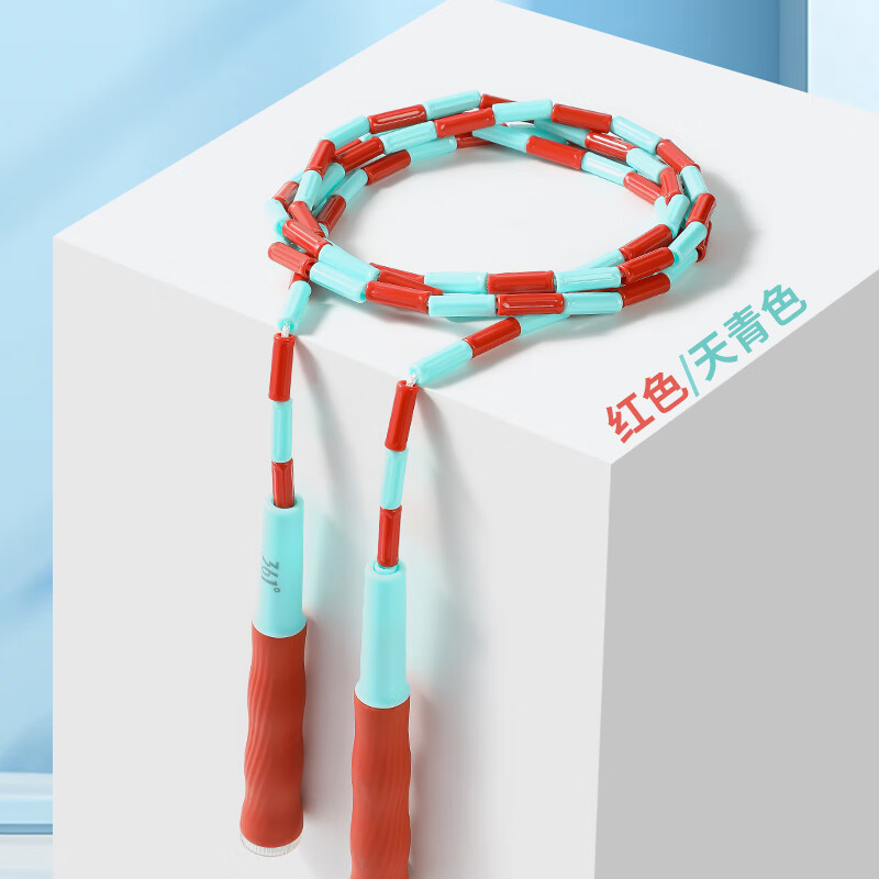361° 兒童竹節跳繩可調節 紅色/天青色