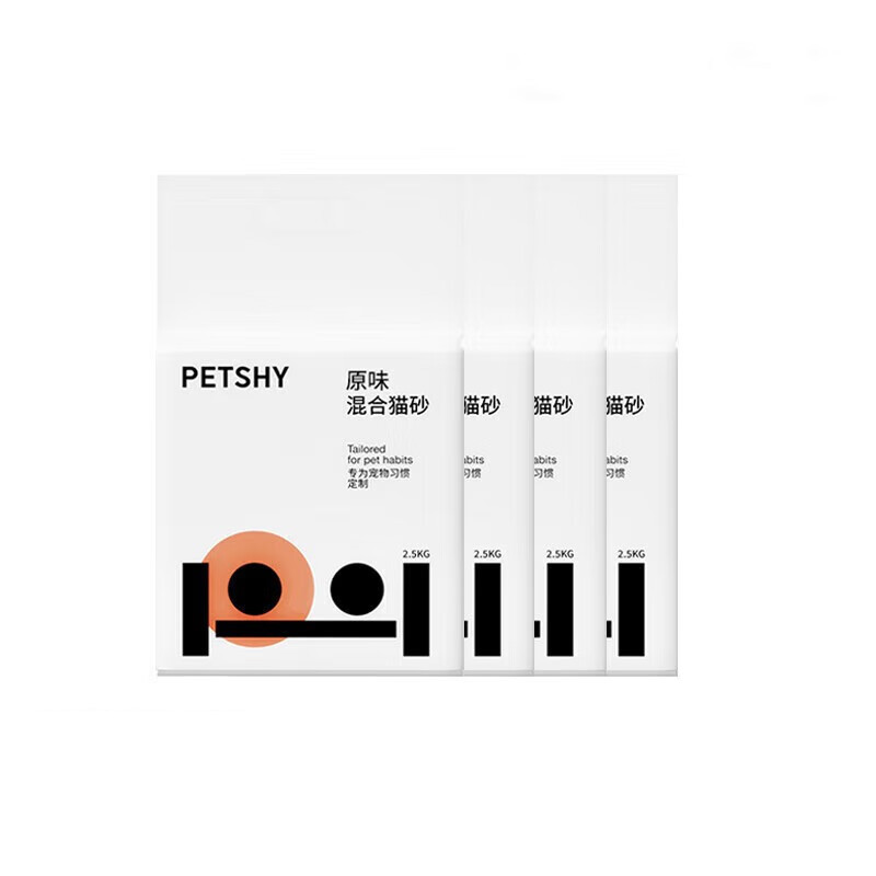 限移動端、京東百億補貼：petshy 白茶貓砂 豆腐混合貓砂 2.5kg*4包
