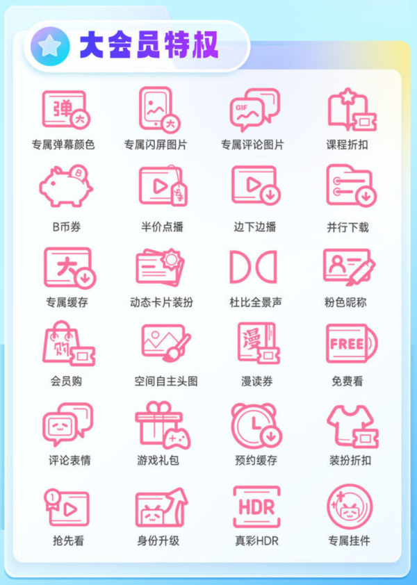 bilibili 嗶哩嗶哩 電視端大會員年卡 支持電視端