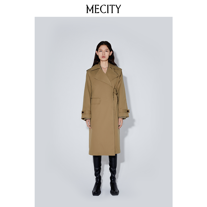 百億補貼：MECITY 女士長款百搭風衣外套
