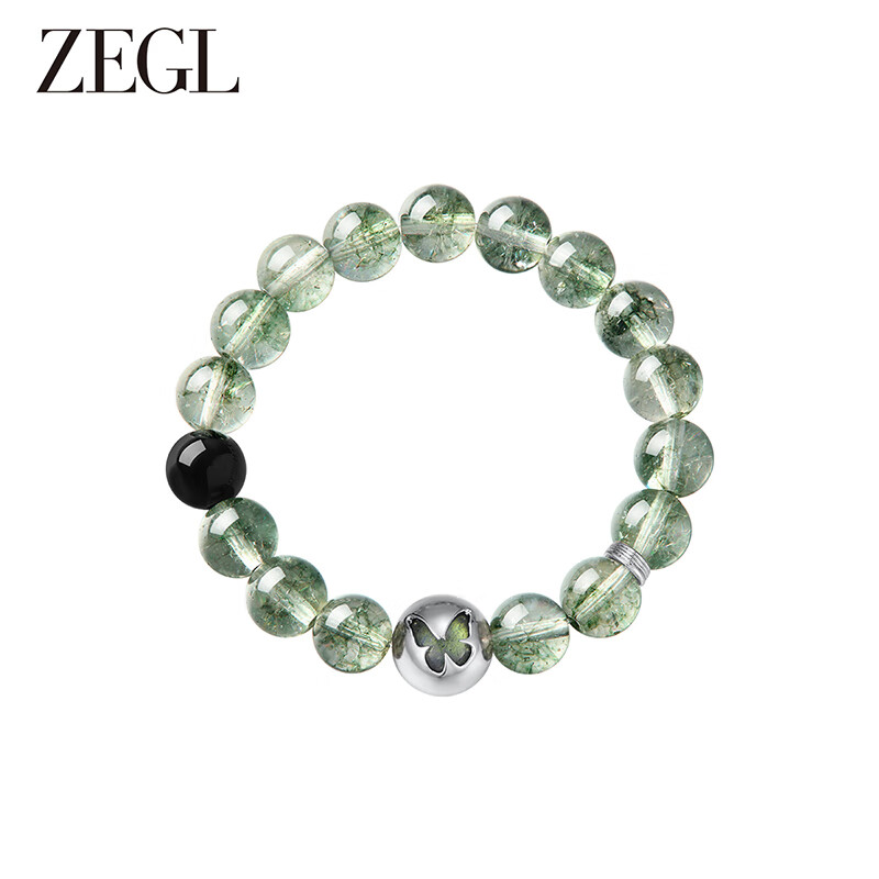 ZENGLIU 綠幽靈水晶手串 10mm水晶手鏈 生日禮物送女友