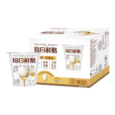 臨期品、88VIP：蒙牛 每日鮮酪原味風味酸奶100g×12杯禮盒裝（有效期至7月5日）