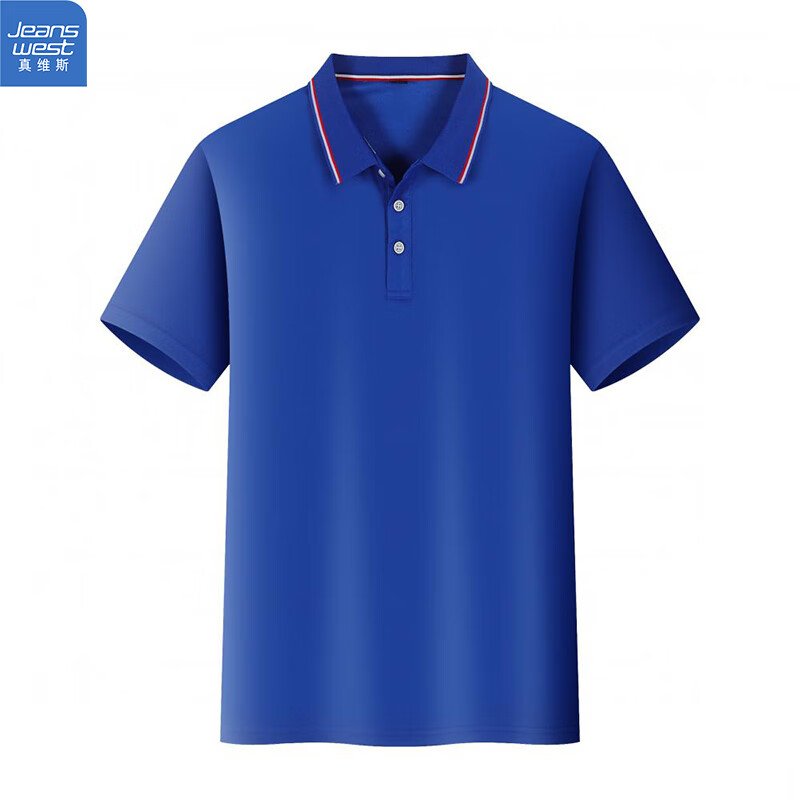 JEANSWEST 真維斯 短袖POLO衫夏季純色繡標上衣服polo襯衫 白色698 XL（建議110-125斤）
