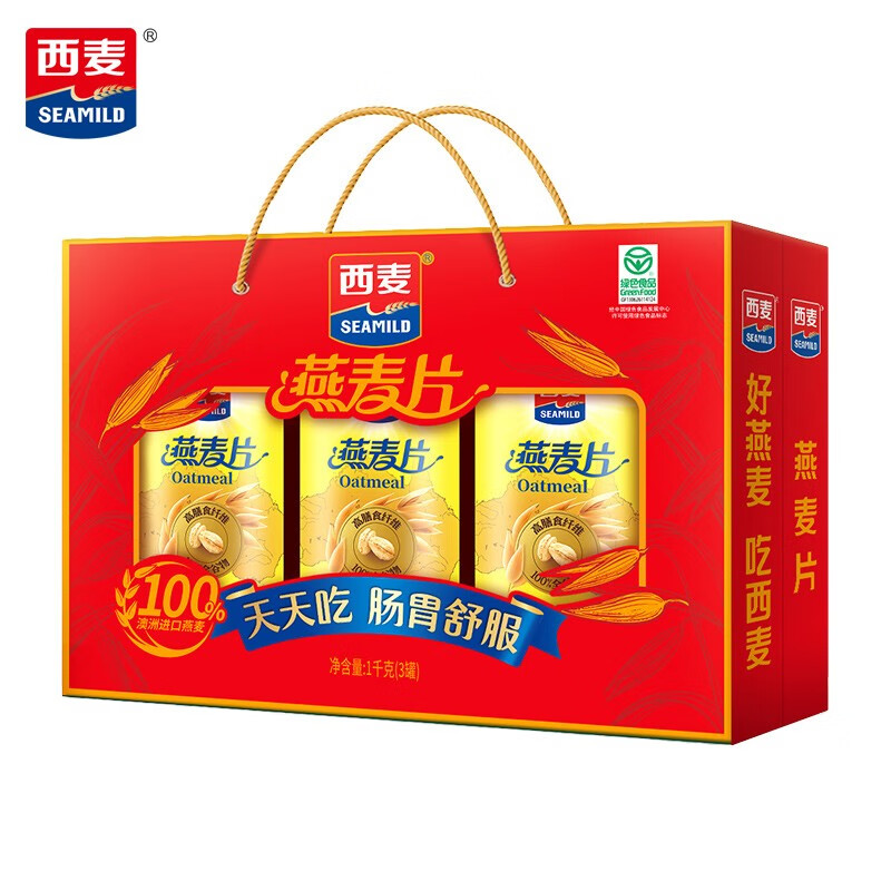 PLUS會員：西麥 即食純燕麥片禮盒 1000g