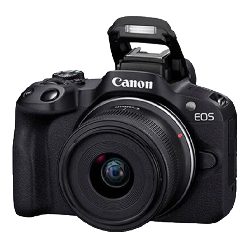 微信小程序、PLUS會(huì)員: Canon/佳能 EOS R50 微單相機(jī) 高清4K拍攝 黑色 RF-S18-45mm鏡頭套裝