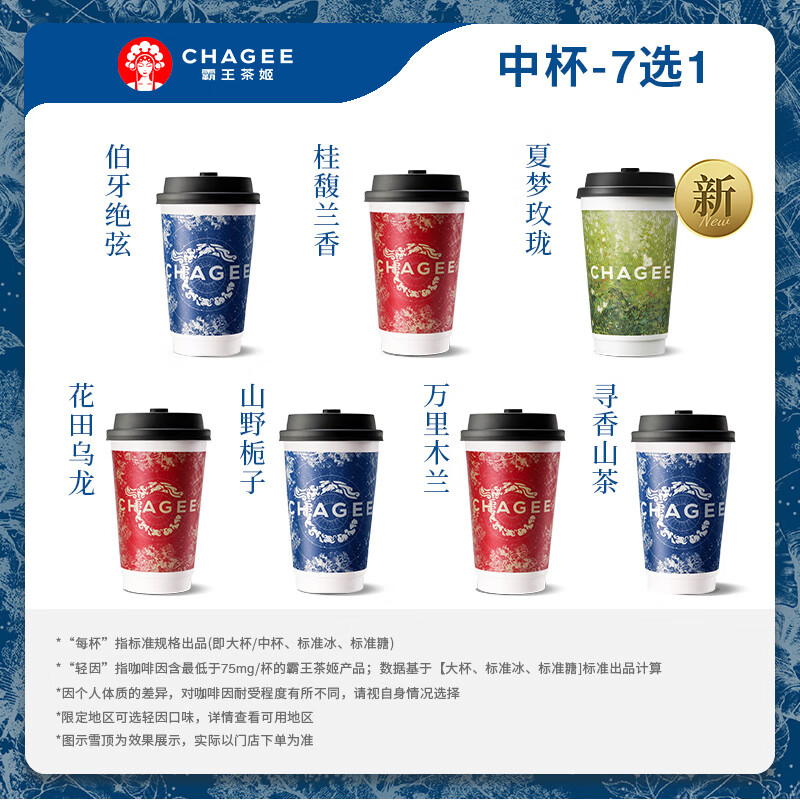 霸王茶姬 原葉鮮奶茶 含新品 中杯7選1 單次兌換券