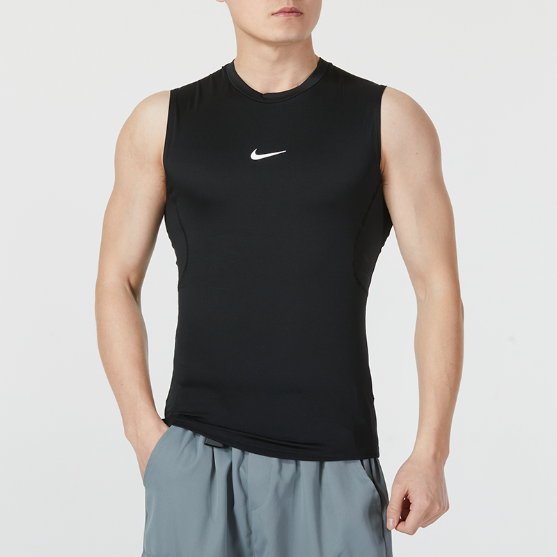 NIKE 耐克 pro緊身背心男跑步訓(xùn)練健身快干打底籃球無袖T恤男FB7915