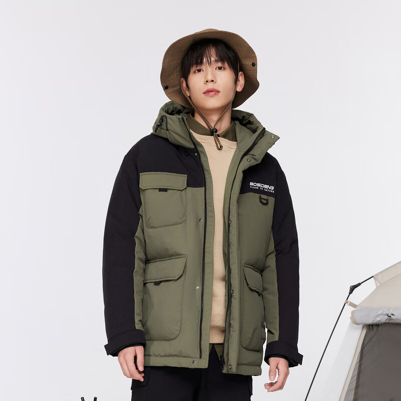 再補券、PLUS會員：BOSIDENG 波司登 情侶款中性工裝風(fēng)羽絨服 B30145920DS
