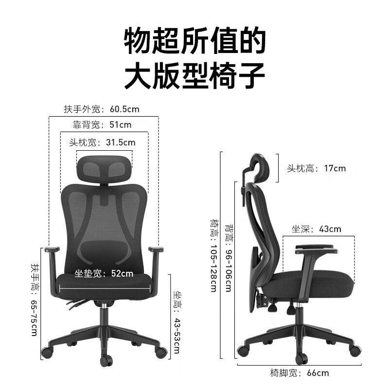 黑白調 P1 人體工學電腦椅 標準版