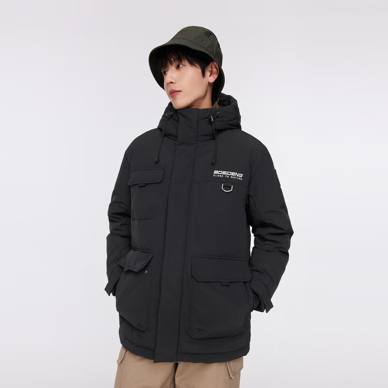 再補券、PLUS會員：BOSIDENG 波司登 情侶款中性工裝風羽絨服 B30145920DS