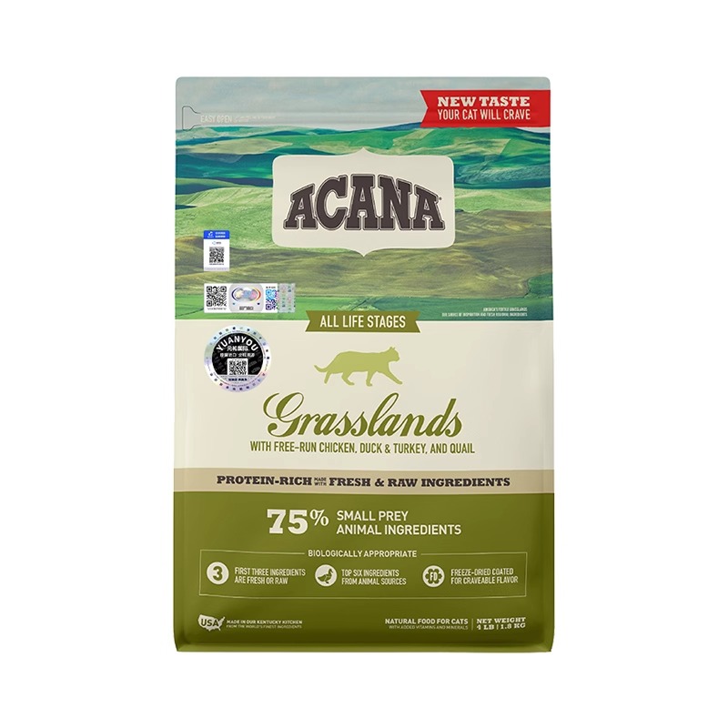 ACANA 愛肯拿 草原家禽貓糧 通用鴨肉味1.8kg24年11月