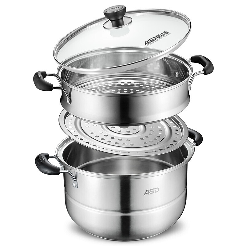 京東PLUS：ASD 愛仕達 QVL1526 蒸鍋(26cm、2層、不銹鋼)
