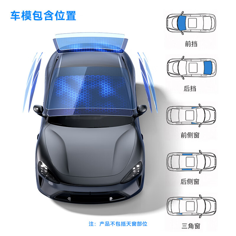 京東京造 汽車玻璃窗貼膜(SUV款-深色) 整車防曬隔熱防爆 包安裝
