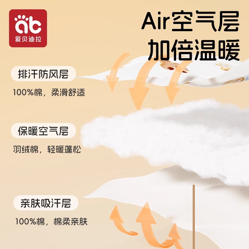 88VIP會員：AIBEDILA 愛貝迪拉 嬰兒衣服秋冬新款分體套裝寶寶嬰兒秋衣秋褲純棉保暖內衣