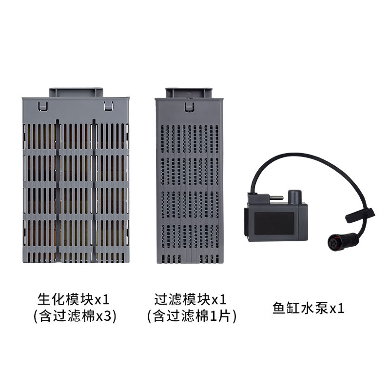 MIJIA 米家 小米魚缸水泵升級改造改裝平替替換配件米家智能魚缸物理生化濾材 米家魚缸水泵+物理模塊+生化模塊
