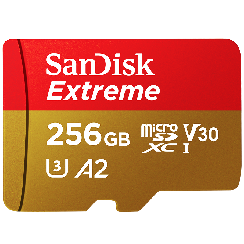 閃迪（SanDisk）256GB TF(MicroSD)內存卡 4K極速金卡A2 V30 U3行車記錄儀 運動相機無人機 監控存儲卡