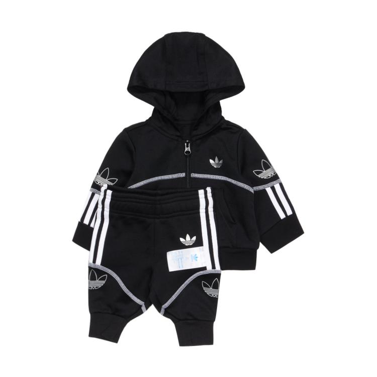 adidas 阿迪達斯 連帽時尚百搭保暖男中小童長袖套裝運動套裝童裝