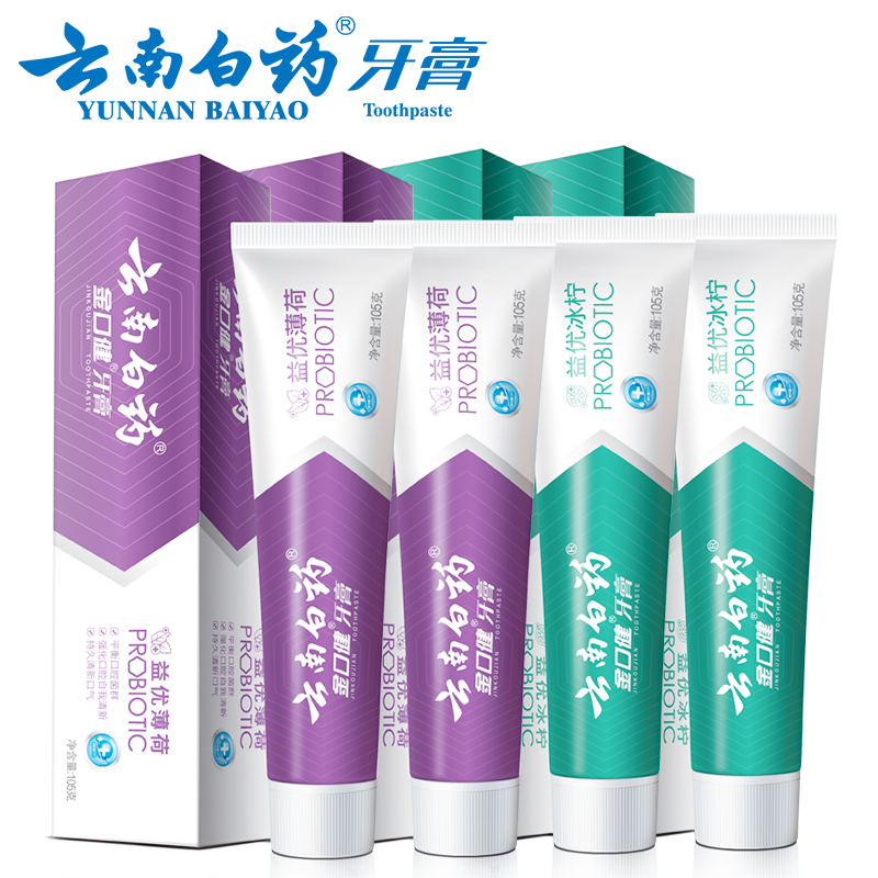 云南白藥 益生菌激爽薄荷牙膏4支*105g