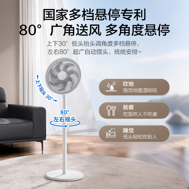 艾美特 七葉家用大風量落地扇電風扇臺式桌面空氣循環小風扇大角度搖頭節能電扇 FS30-X97