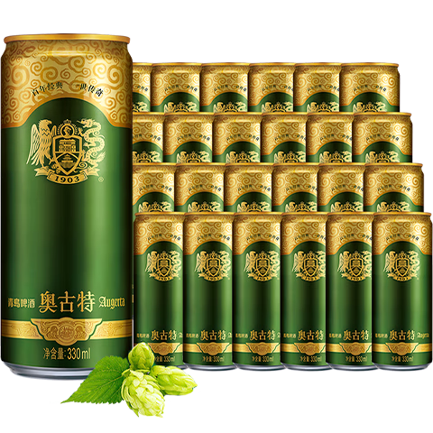 Plus會員:青島啤酒 奧古特 百年酵母 330ml*24聽 整箱裝 *2件+贈福禧500ml*8罐+湊單