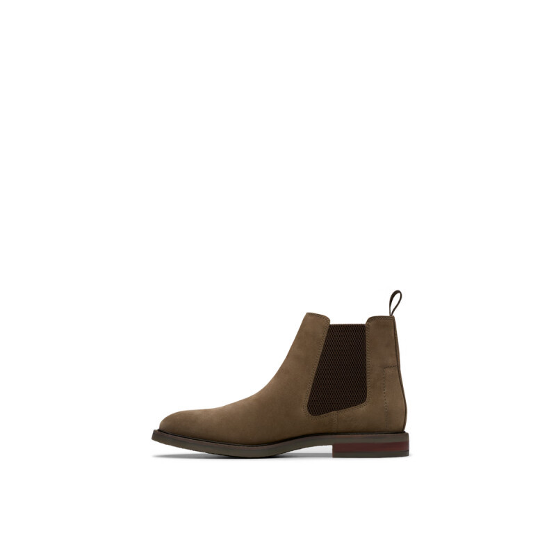 Clarks 其樂 Jaxen系列 男士秋冬簡約英倫百搭切爾西靴男短靴 2617943 灰色 41